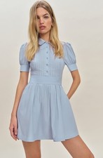 New Women's Reformation x Devon Lee Carlson Loonette Beautiful Mini Dress Blue 2