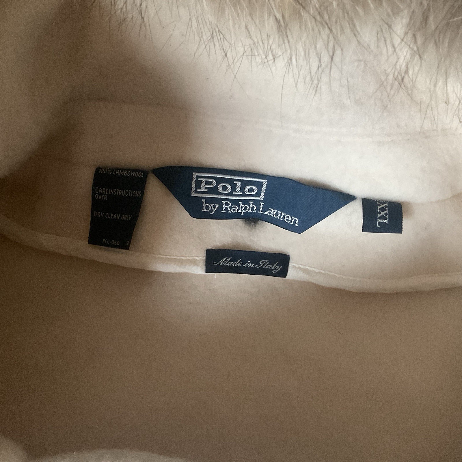 POLO Ralph Lauren Alaskan Winter White Rope & Toggle Lambswool Made In Italy XXL image 9