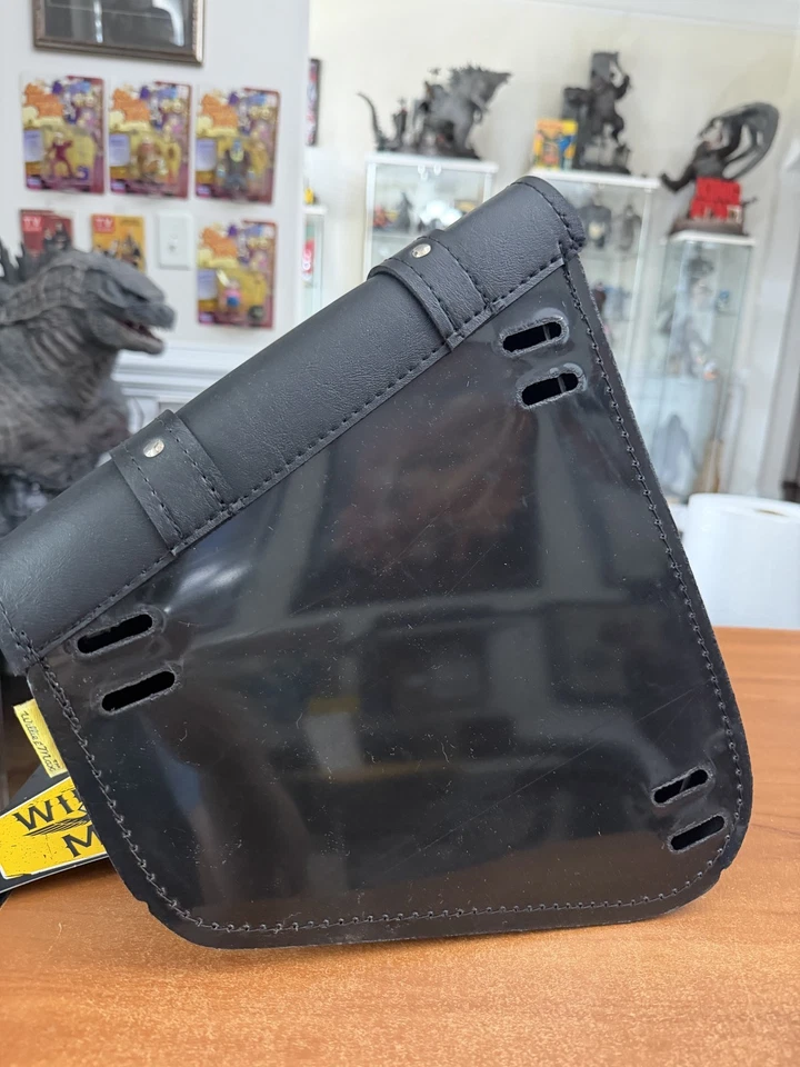 Willie Max Bolso basculante de cuero sintético negro 10.5"x11.5"x4.5" Nuevo Foto 3 de 4