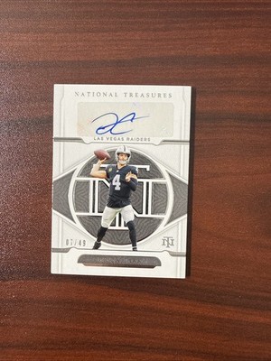 2021 Panini National Treasures Derek Carr Auto Signatures #S-DC Raiders 07/49 SP