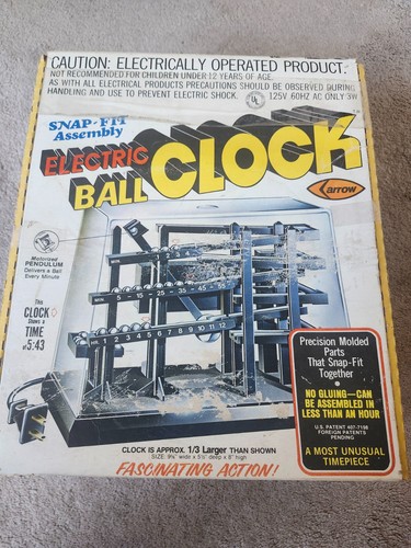 VTG 1978 ARROW HANDICRAFT #675 ELECTRIC ROLLING BALL CLOCK Kinetic Time Machine - 第 6/22 張圖片