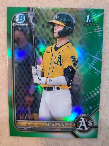 2022 Bowman Chrome Prospects Max Muncy 1ST GREEN REFRACTOR #/99 SP BCP-89 A's