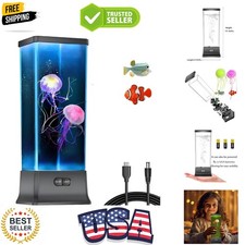 Electric Jellyfish Tank Table Lamp with Color Changing Light Gift for Kids Me...