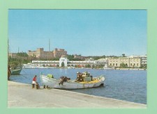 Vintage International Postcard Unused Greece Rhodes Vieu of Mandraki Harbor