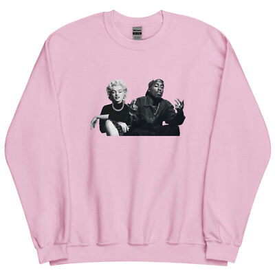MARILYN MONROE TUPAC SHAKUR MOCKUP UNISEX POWER COUPLE SWEATSHIRT RAP HIP HOP