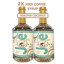 2 LITERS SUGAR FREE TOASTED COCONUT by JOES COFFEE SYRUP 0 CARBS KETO 0 CALORIES