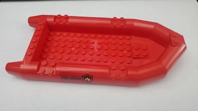 LEGO PART 62812: Boat Rubber Raft - Large - Red with Fire 60086 Sticker ...