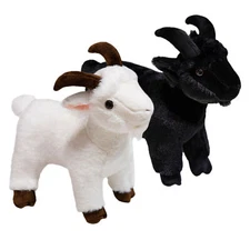 11.8'' Fluffy Goat Plush Toy Simulation Black Goat Plush Animal Toy Doll Gift