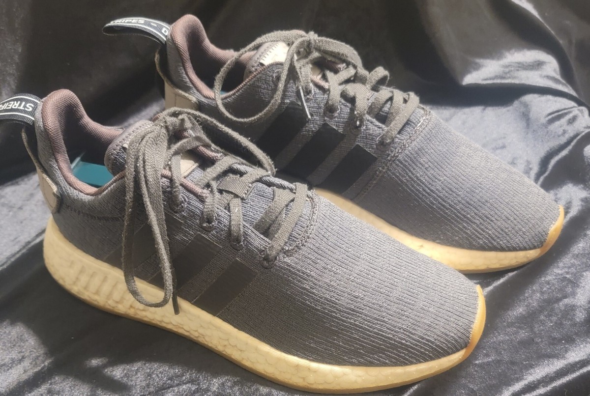 adidas Mens Three Stripes Athletic Shoes Gray lace-up Size Running