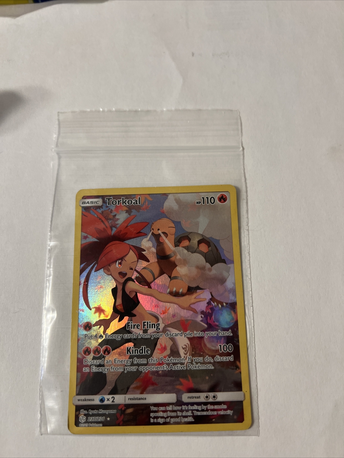 Torkoal - 237/236 - Secret Rare Pokemon Sun & Moon Cosmic Eclipse - Full Art NM