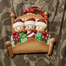 PolarX - 3 Little Kids in Bed - Christmas Ornament