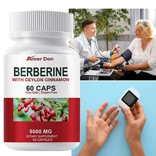 Berberine with Ceylon Cinnamon 5000mg 60 Caps Heart Health & Immune