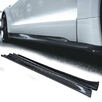 Carbon Fiber Side Skirts Spoiler for Porsche Taycan 2020-2022 Extention Lip
