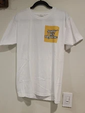 Sorry I Was Trapping Men's White & Yellow T-Shirt Size Large New 