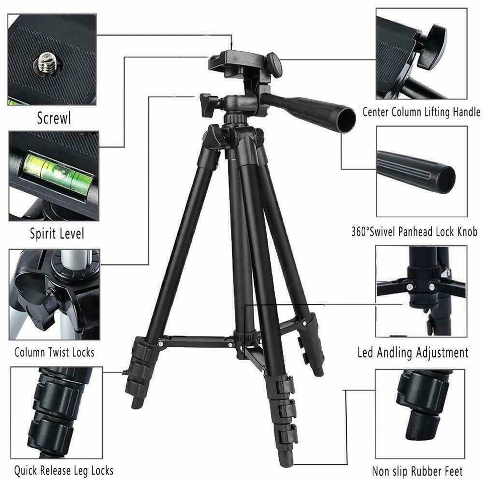 Tripod Stand Mount For Digital Camera Camcorder Phone Holder iPhone DSLR SLR UK - Image 2 of 4