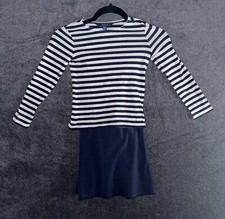 Girls Polo Ralph Lauren Striped French Navy Size 6 Dress Long Sleeve 2 Piece Set