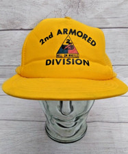 Vintage 2nd Armored Division Hell on Wheels Foam Mesh Snapback Trucker Cap Hat
