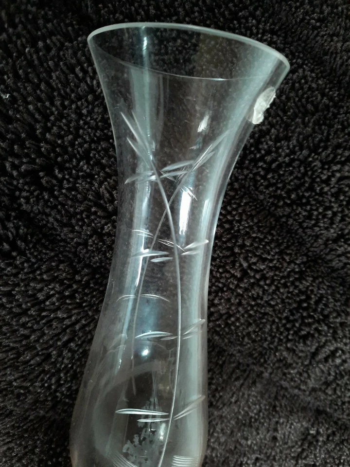 50 er Jahre geschliffene Vase mit wohl versilberten Fuß aus einer Erbschaft  - Bild 3 von 4