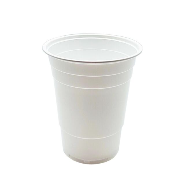 Disposable Solo Cups 16oz Party Reusable Plastic Glass Travel Event 50 Pcs White