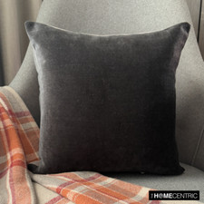 Grey Velvet Double Side, Top Zipper 16"x16" Pillow Cover - Velvet Grey Jules
