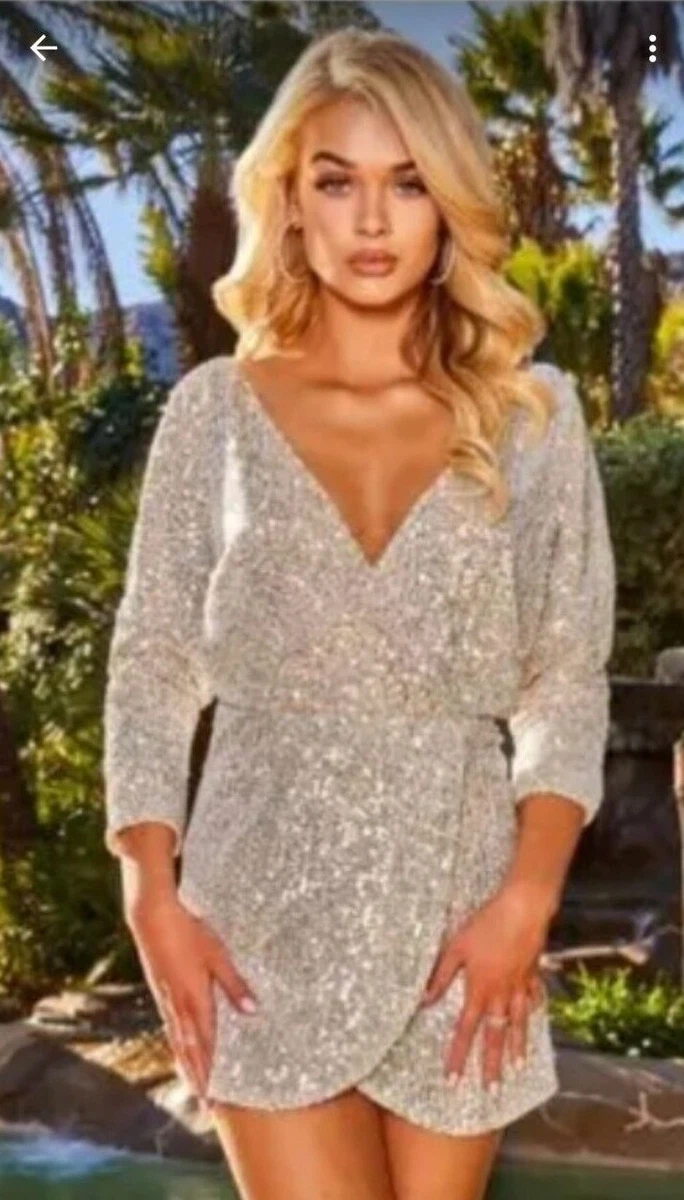 Club l top silver sequin dress