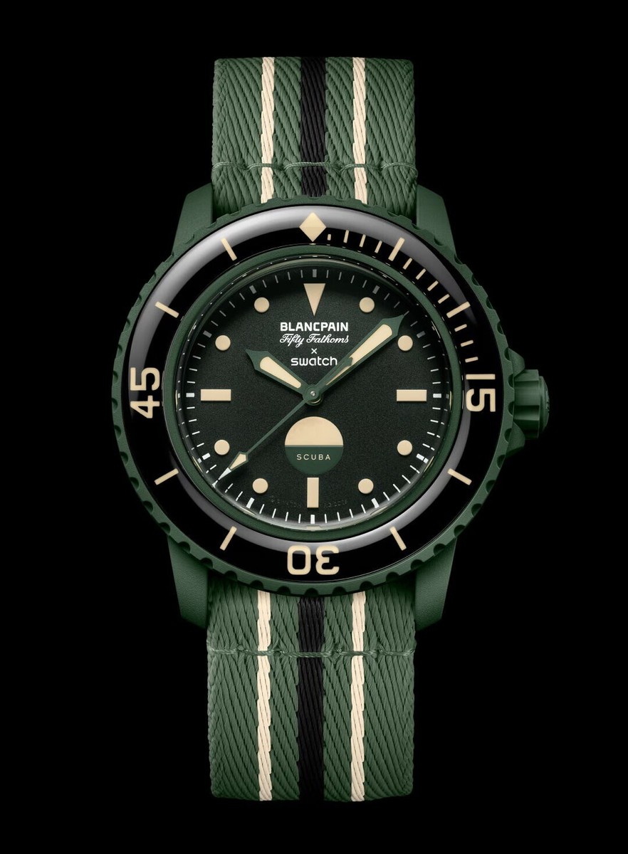 時計 BLANCPAIN x Swatch Green abyss Blancpain X Swatch Fifty Fathoms Green Abyss: A Deep-Dive