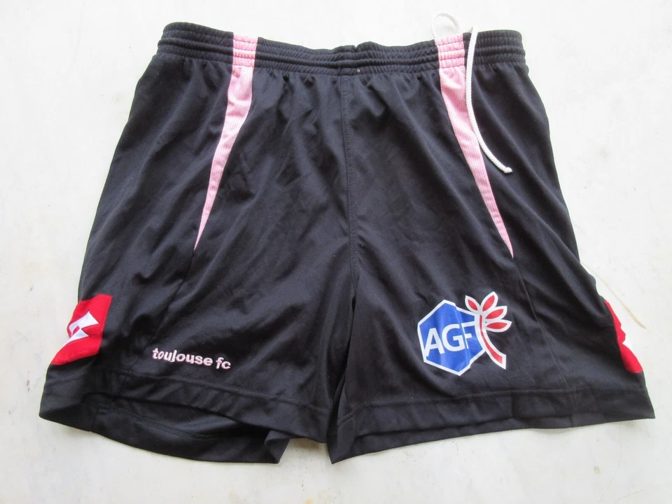 Short football porté TOULOUSE F.C 2008 vintage TFC LOTTO noir rose XL AGF - Photo 1/4