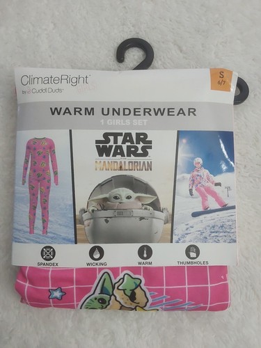 Girls Star Wars Climate Right By Cuddl Duds Thermal Underwear Size S (6-7)