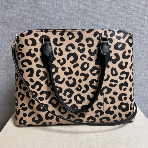 Kate Spade Darcy Leopard Large Satchel Crossbody Shoulder Tote Bag - Picture 2 of 14
