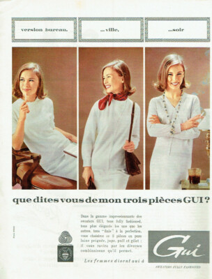 Advertising 1220 1965 Gui sweaters fully fashioned pure virgin wool