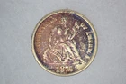 1876 Seated Liberty Dime- Toned AU with light hairlines.