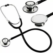 Black Dual Head Medical Stethoscope EMT Professional Doctor Nurse Student