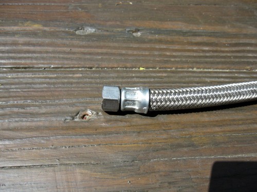 12 in toilet connector stainless steel metal braided supply hose 7/8 in 1/2 in - Picture 2 of 6