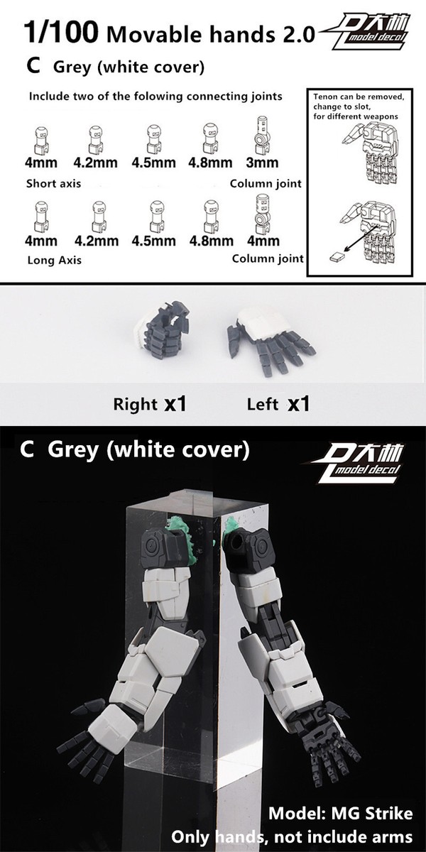 【値下げ】Hand in Hand シリーズ D.L movable hands 2.0 for 1/100 MG RX-78-2 Sazabi Strike Red