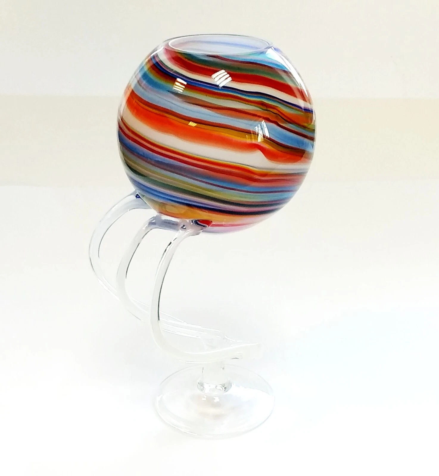 Jozefina 13" Height Glass Vase "Galaxy". Hand-Blown. Home Decoration