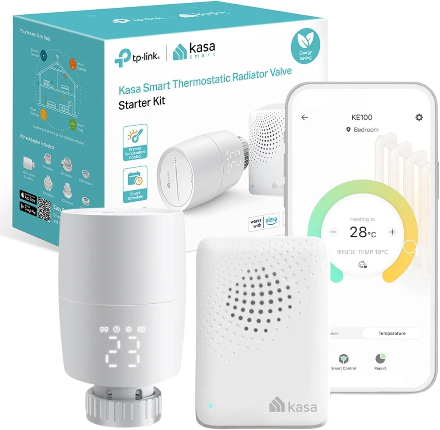 TP-Link Kasa Smart Thermostat Radiator Valve, Smart Radiator Valve (KE100 KIT)