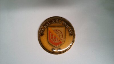 CHALLENGE COIN OLDER USA NETCOM 9TH ASC PRESENTED FOR EXCELLENCE | eBay