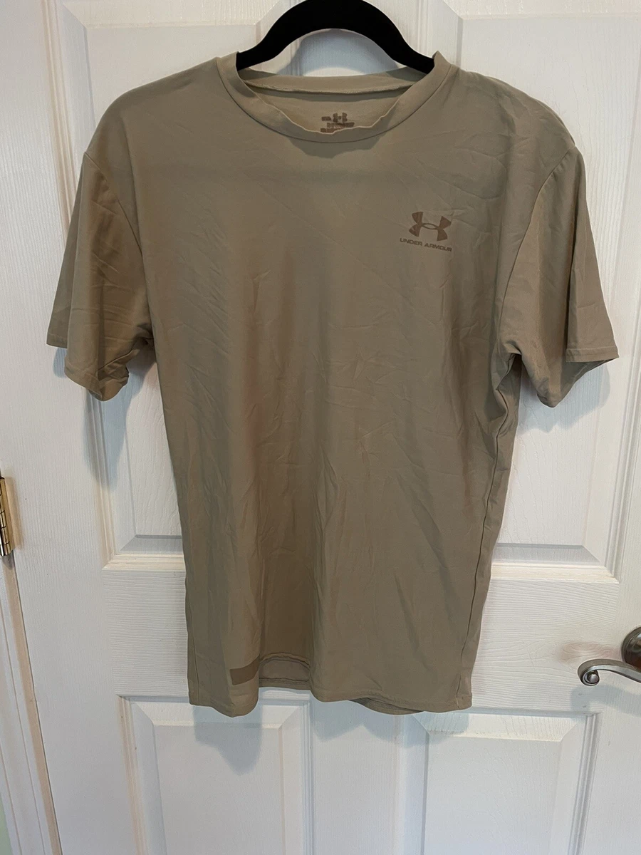 Pair of 2 Under Armour Tactical Tan Compression Shirt Short Sleeve Shirts  Large