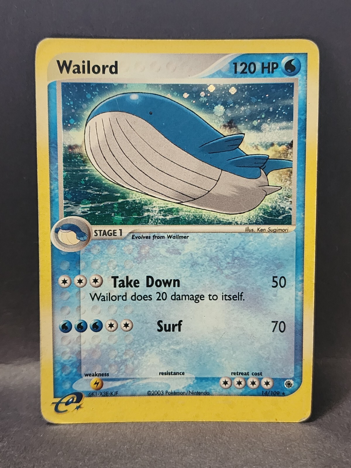 Wailord 14/109 Ruby and Sapphire Holo Rare Pokemon Card