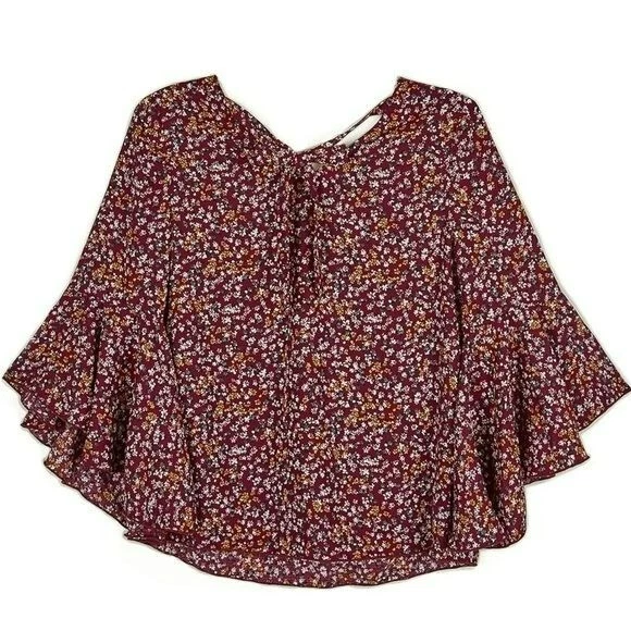 GIRLS FLORAL BELL PRINT SLEEVE TOP - Image 2 of 3