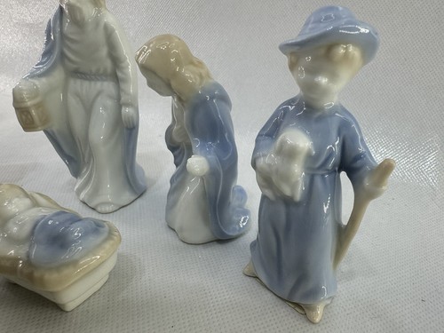 Vtg Colonial Candle 8Pc Nativity Set Blue White Jesus Mary Joseph Wise Men Japan - Picture 5 of 12