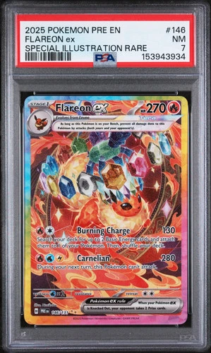 2025 Pokemon Prismatic Evolutions Flareon EX Special Illust Rare PSA 7 #146
