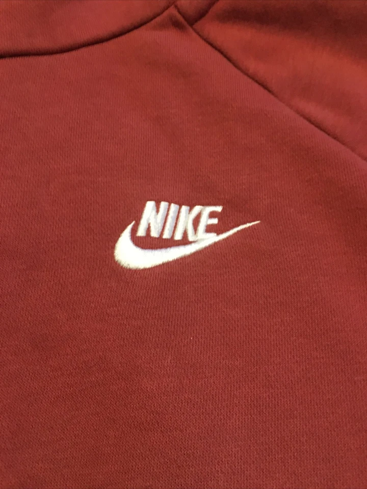 Sudadera con capucha Nike para mujer M granate ropa deportiva esencial cuello embudo Foto 2 de 4