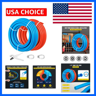 #ad High Pressure Red amp; Blue PEX Pipe 200 Feet for Radiant Heating amp; Plumbing Needs $71.99