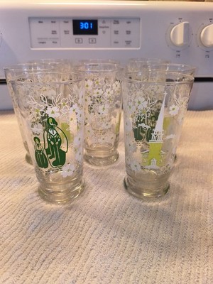Vintage Set of 8 Libbey Americana Ice Tea Glasses '' Hostess Collection'' 1940s