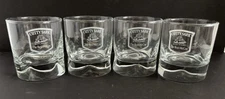 SET OF 4 CUTTY SARK “THE REAL MC COY”DIMPLED 8 OZ WHISKEY LOW BALL GLASSES 3.25”