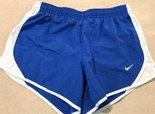 Nike Dri Fit girl's lightweight blue poly shorts with white mesh sides Size M