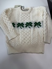 BLARNEY WOOLLEN MILLS Kids Shamrock Aran Sweater 1-2 Years NWT Unisex