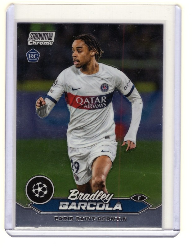2024 Topps Chrome Stadium Club #86 Bradley Barcola Paris Saint-Germain RC!