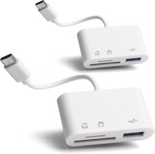 2 Pack SD Card Reader for Android, Micro SD Card to USB Adapter, USB C SD Card